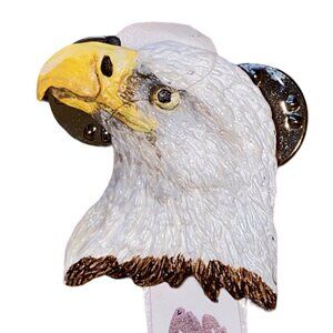 1983 JJ Bald Eagle Head Lapel Pin Brooch Majestic Bird Jewelry Patriotic Fashion